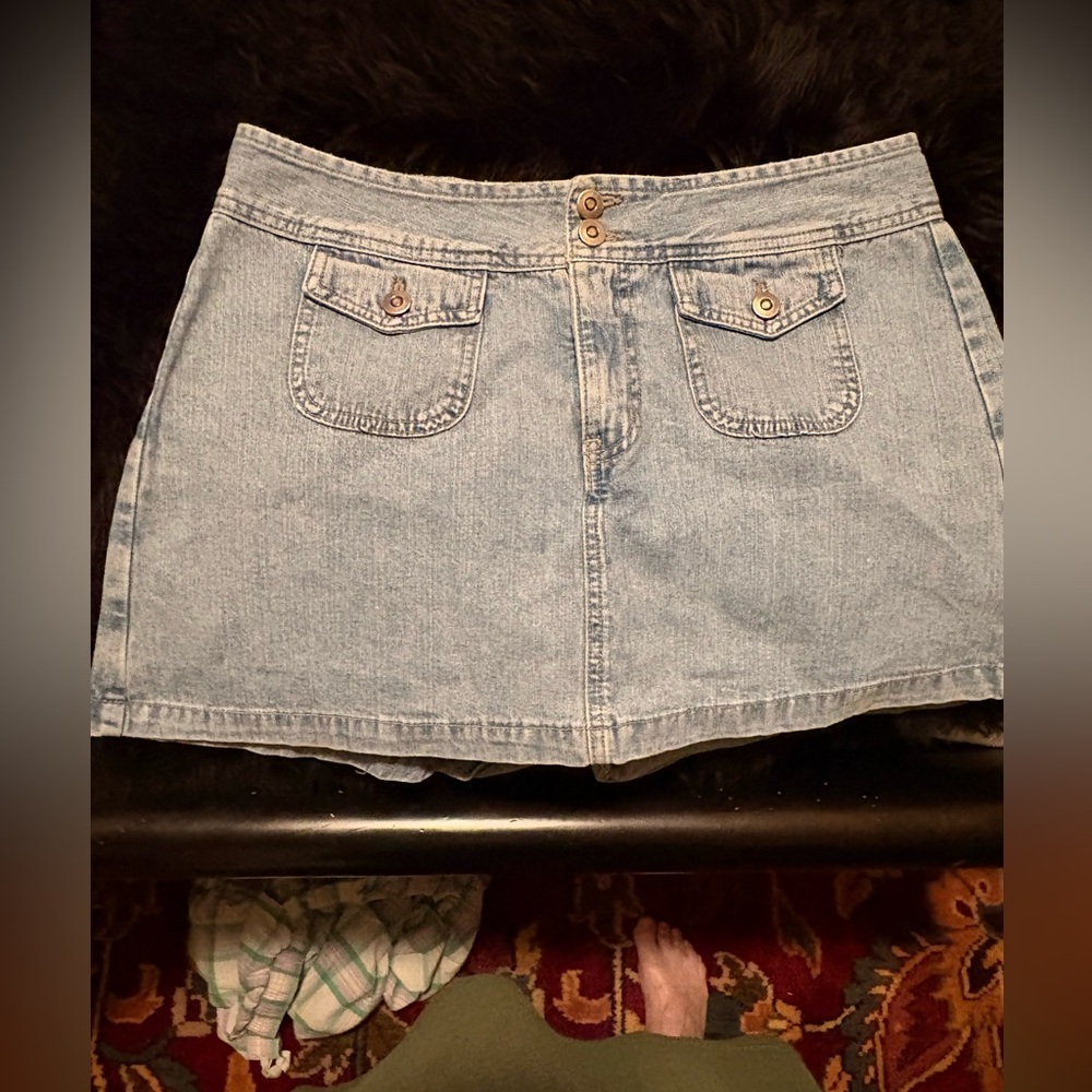 Maurices Light Blue Denim Mini Skort